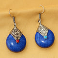 Imeora Oxidised Silver Blue Drop Earrings
