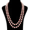 Imeora Double Line Pink Shell Pearl Necklace With Red Beads