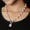 Imeora Stylish Cream Shell Pearl Necklace With Shell Pearl Pendant