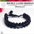 Double Layer Black Obsidian 8mm Natural Stone Bracelet