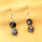 Imeora  Black Picasso 10mm Natural Stone Earrings