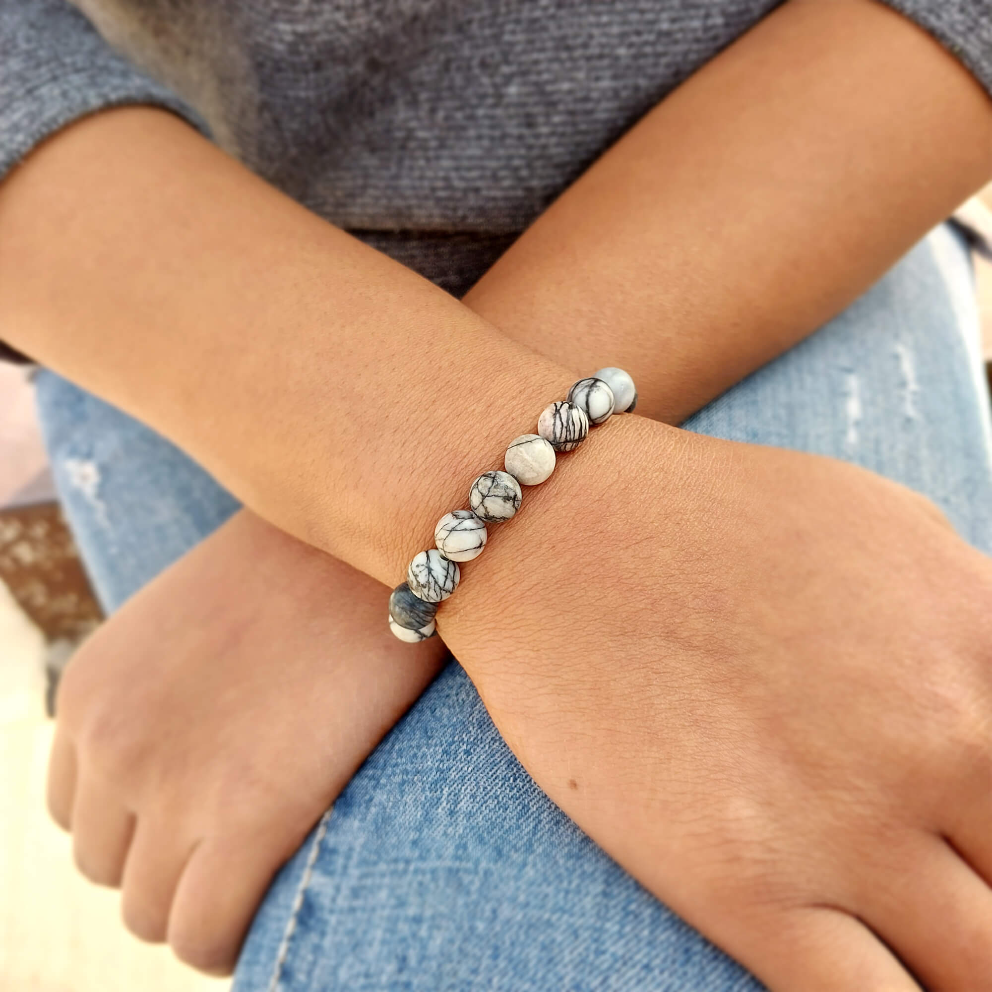 Certified Black Picasso 8mm Natural Stone Bracelet – Imeora