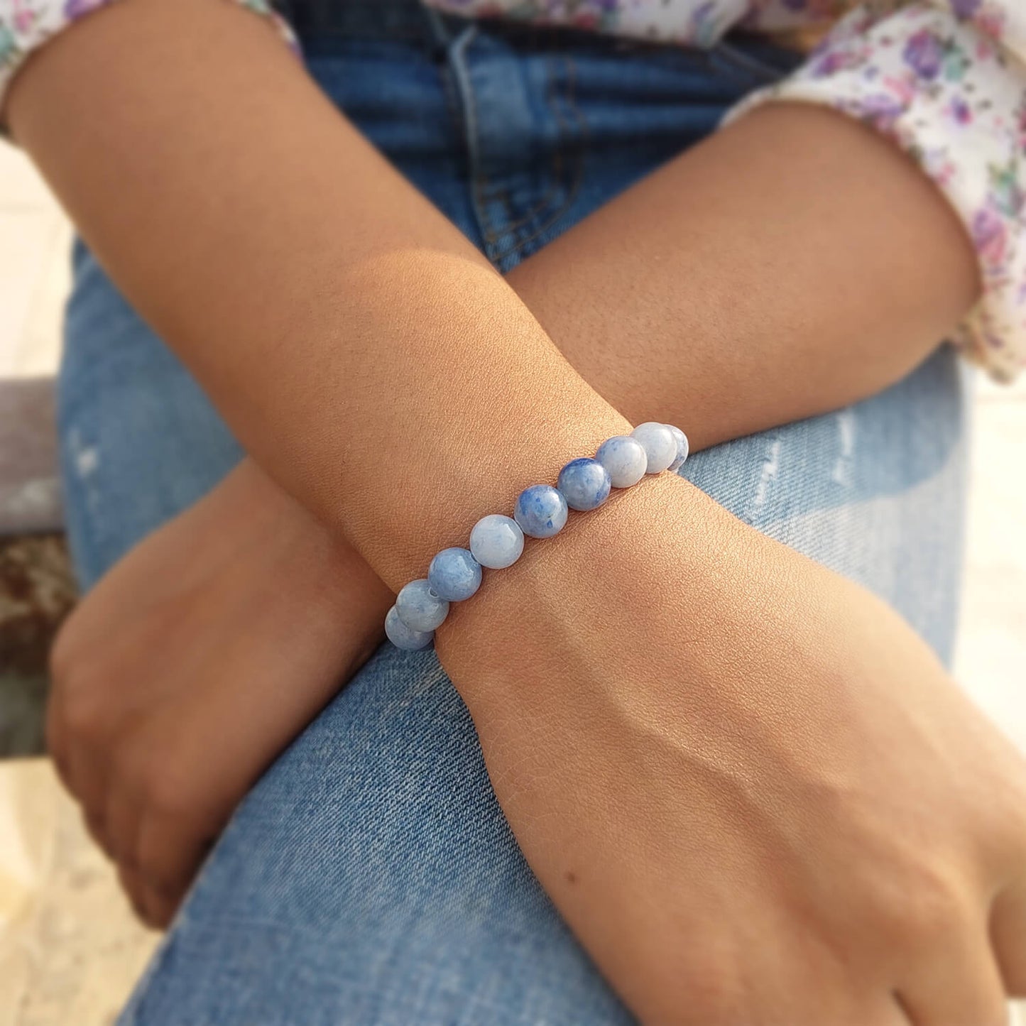 Certified Blue Aventurine 8mm Natural Stone Bracelet