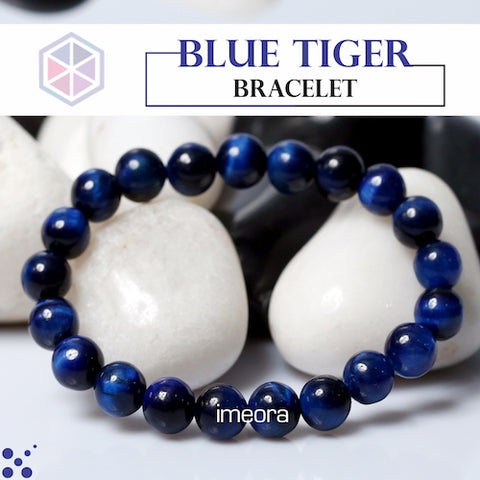 Certified Blue Tiger Eye 8mm Natural Stone Bracelet