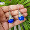 Imeora Oxidised Silver Blue Cone Shape Earrings