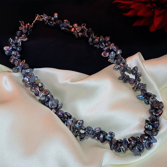 Arabella Midnight Blue Fresh Water Pearl Necklace