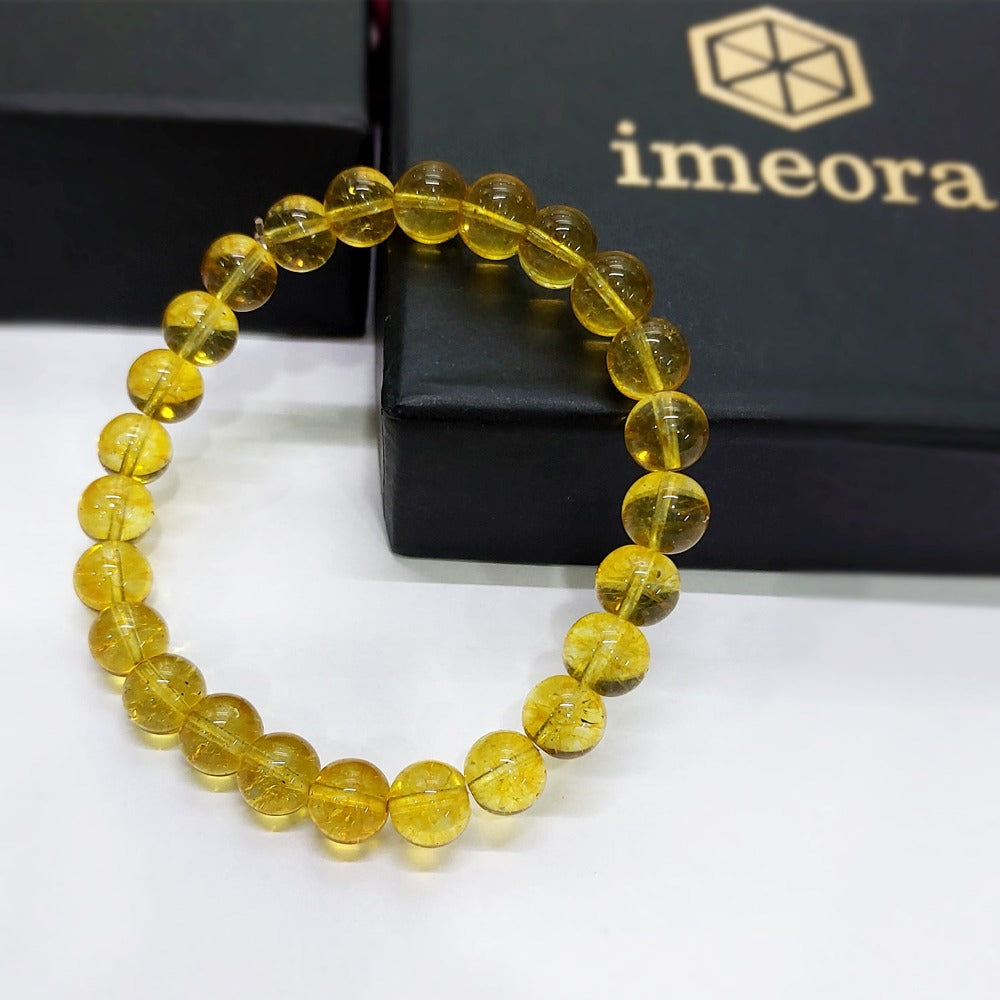 Citrine Bracelet Premium - Certified 8mm Natural Stone Bracelet