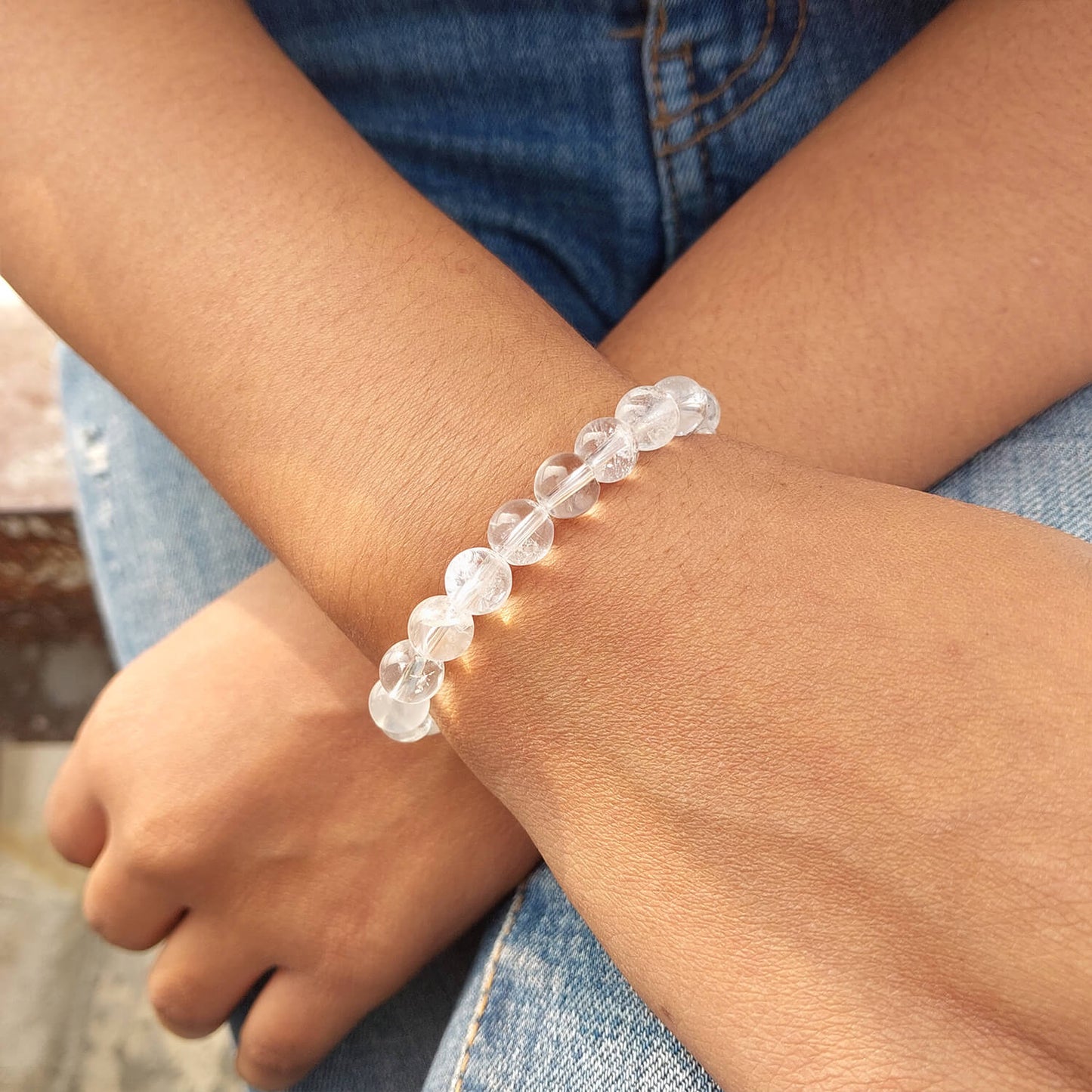 Certified Clear Quartz 8mm Natural Stone Bracelet