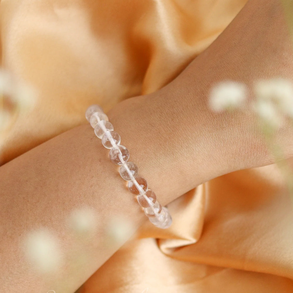 Certified Clear Quartz 8mm Natural Stone Bracelet