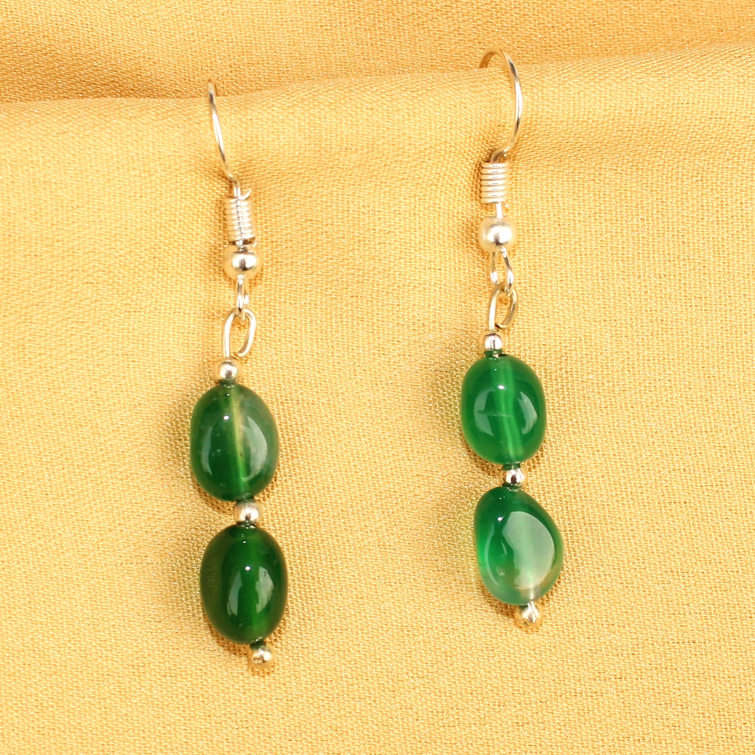 Aurora - Dark green statement earrings – Complimenti