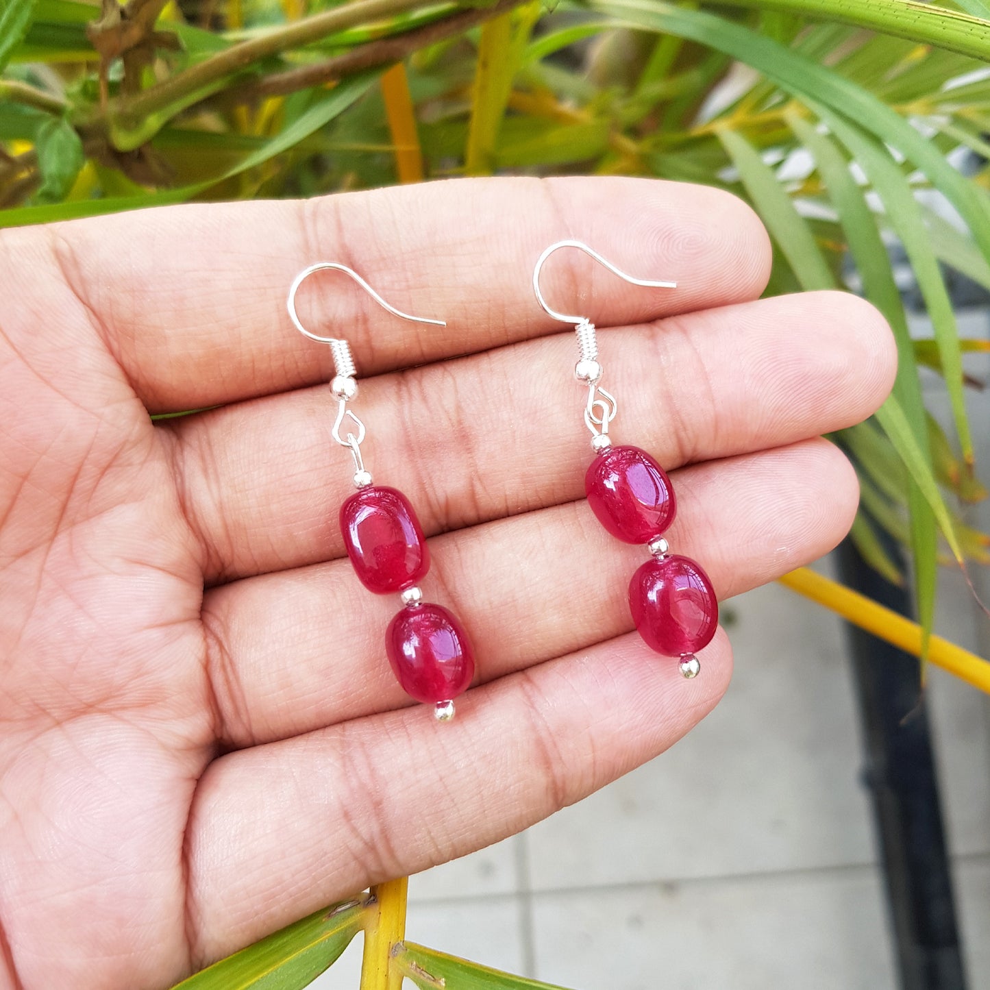 Imeora Maroon Quartz Earrings