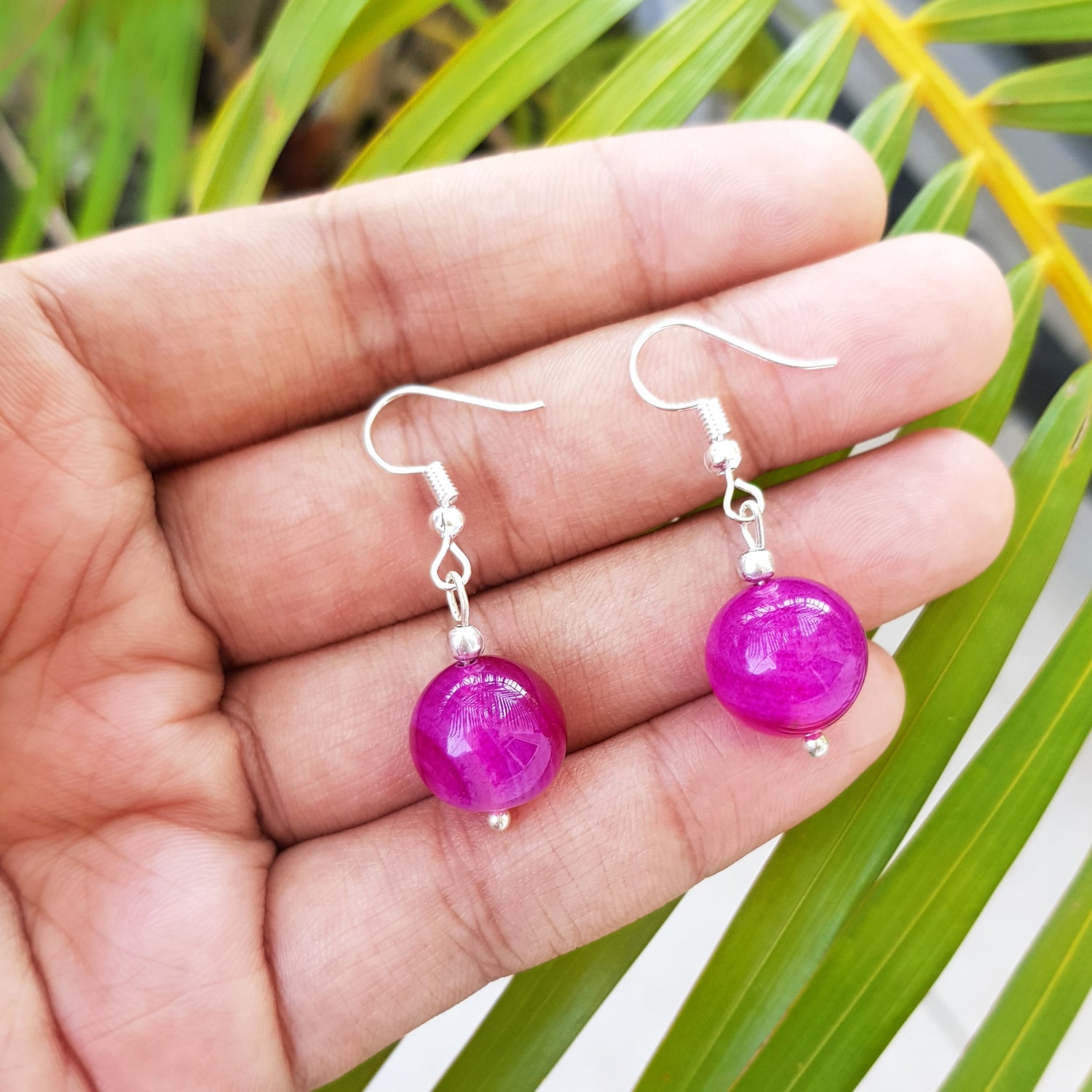 Pink Agate Earring