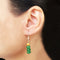 Imeora Dark Green Quartz Earrings With 5mm Shell Beads