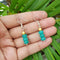Imeora Turquoise Quartz Earrrings With 5mm Shell Beads