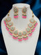 Imeora Designer Pink Necklace Set With Teeka And Handmade Dori