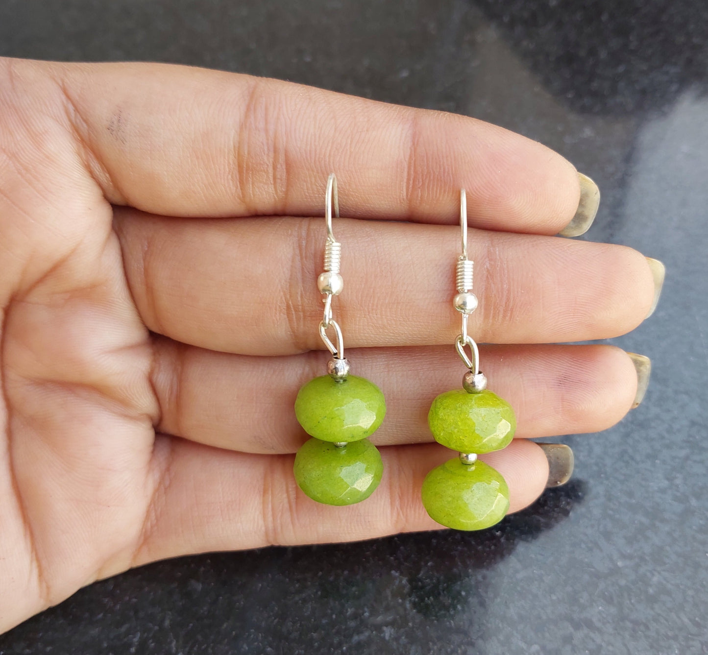 Imeora Parrot Green Quartz Earrings