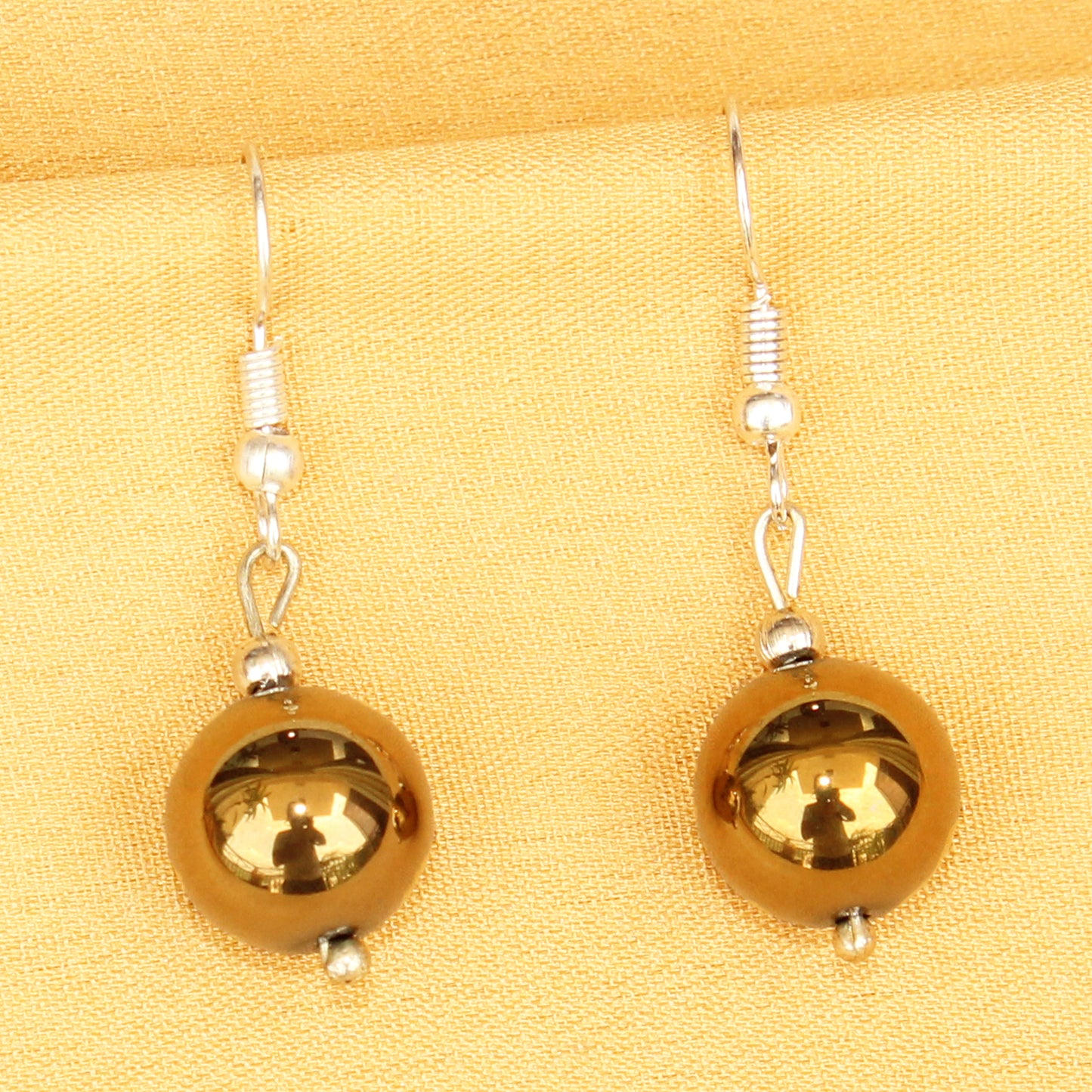 Imeora Golden Hematite Natural Stone Earrings