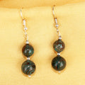 Imeora Hand Knotted Chrysocolla 10mm Natural Stone Necklace With Earrings