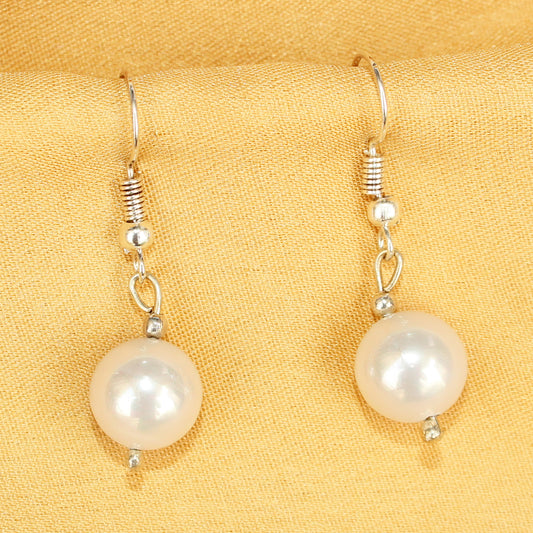 Imeora White 10mm Shell Pearl Earrings