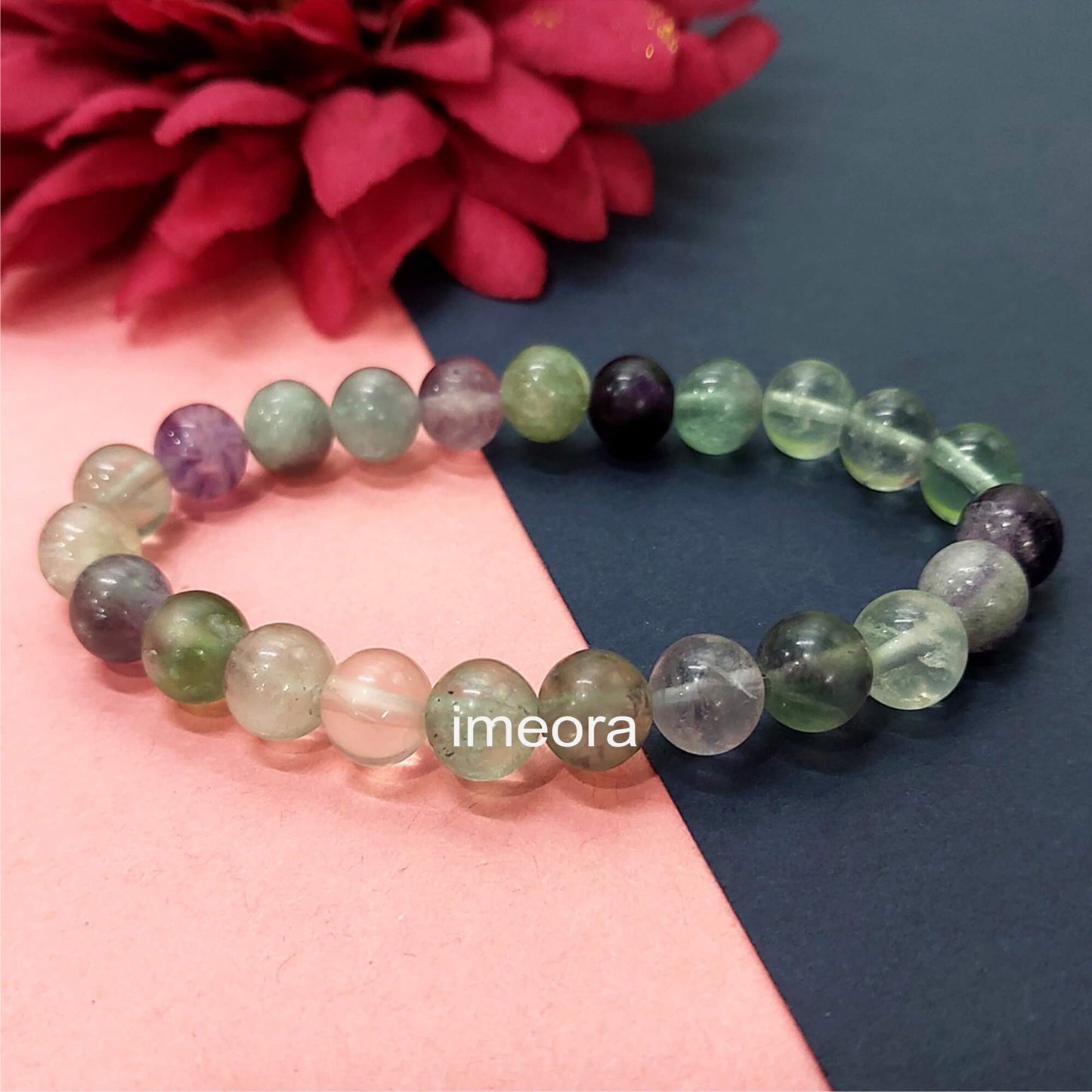 Certified Fluorite 8mm Natural Stone Bracelet