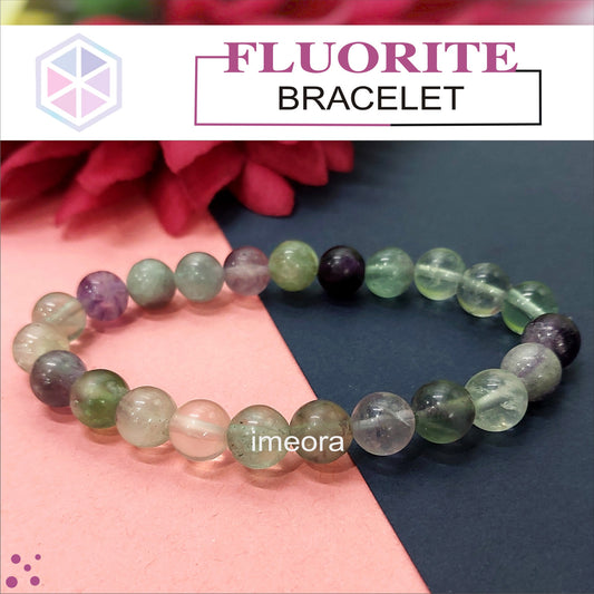 Certified Fluorite 8mm Natural Stone Bracelet