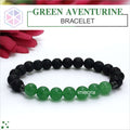 Certified Green Aventurine 8mm Bracelet With Lava Stone