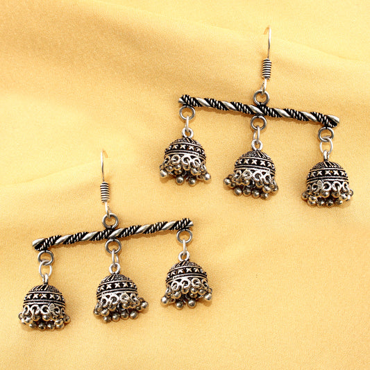 Imeora Exclusive Three Hanging Jhumkis