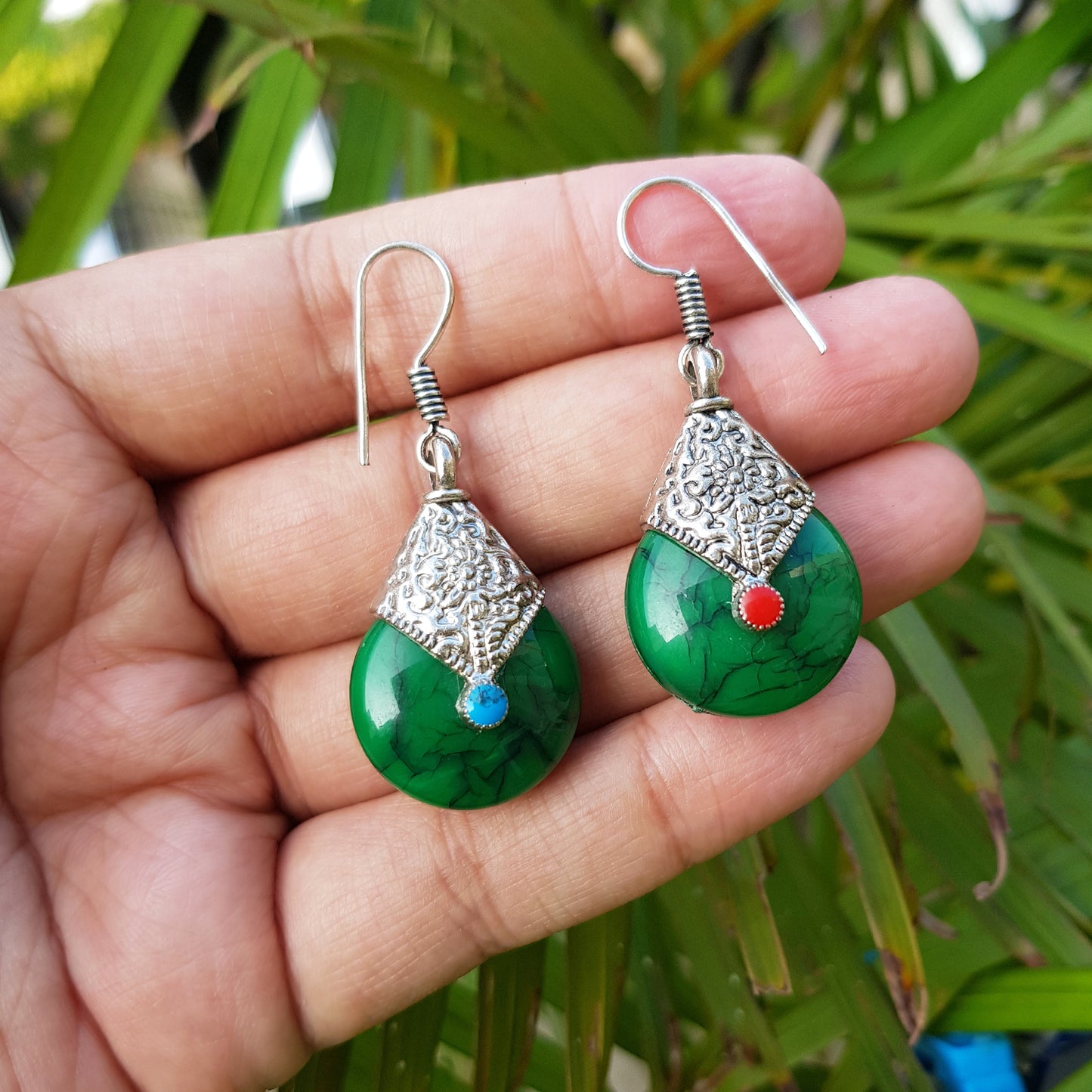 Imeora  Green Drop Earrings