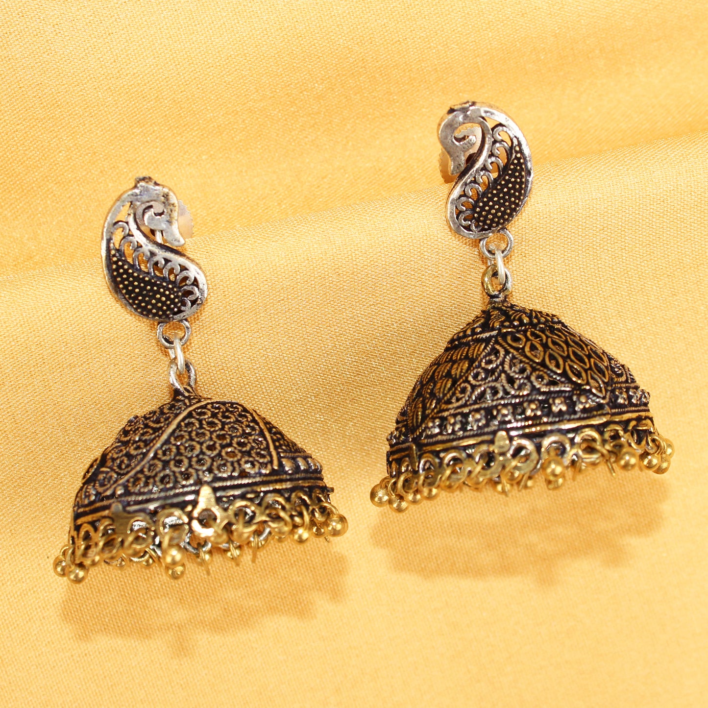 Imeora  Dual Tone Stud With Jhumka