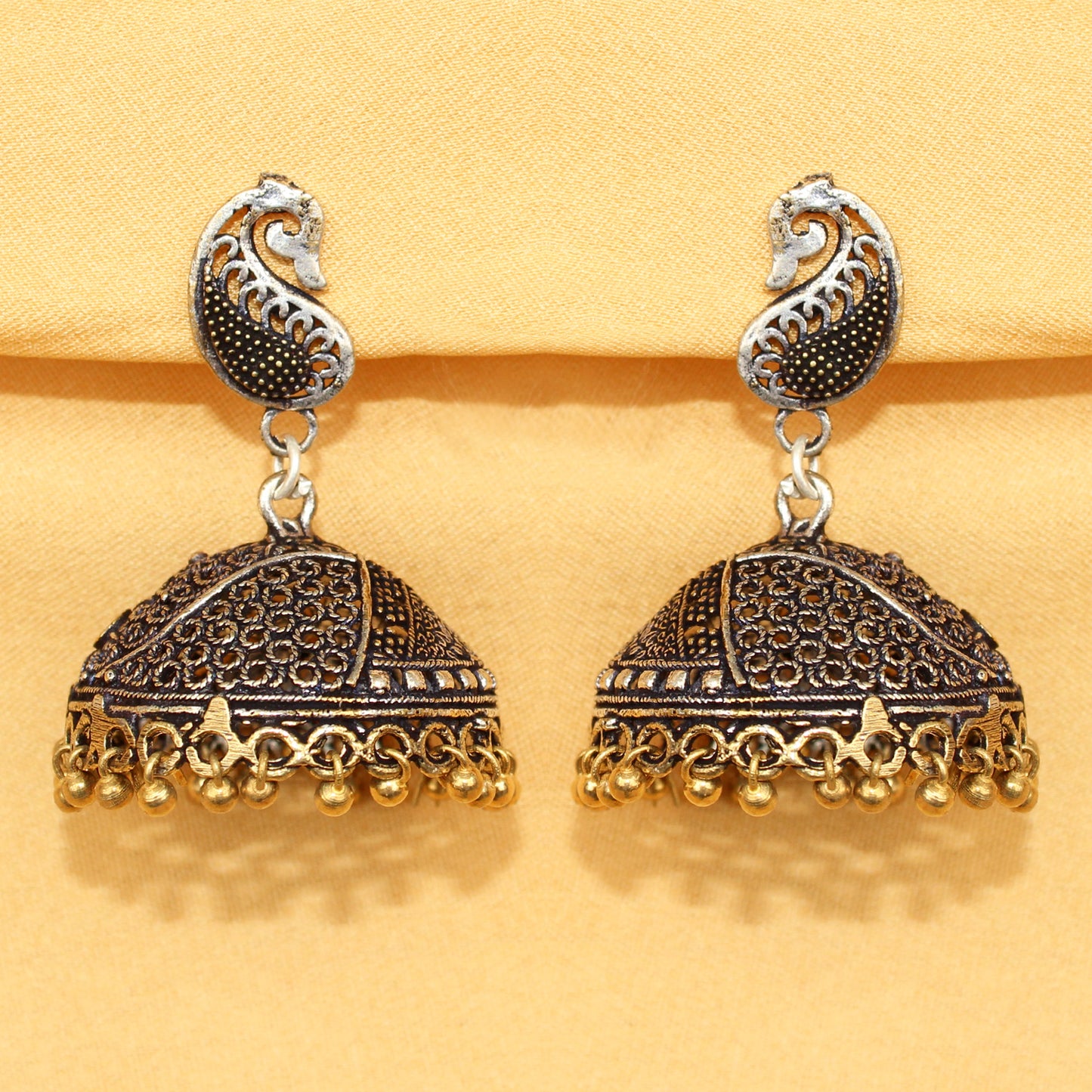 Imeora  Dual Tone Stud With Jhumka