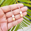 Imeora Golden White 8mm Shell Pearl Earrings