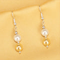 Golden White Pearl Earring