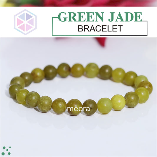 Certified Green Jade 8mm Natural Stone Bracelet