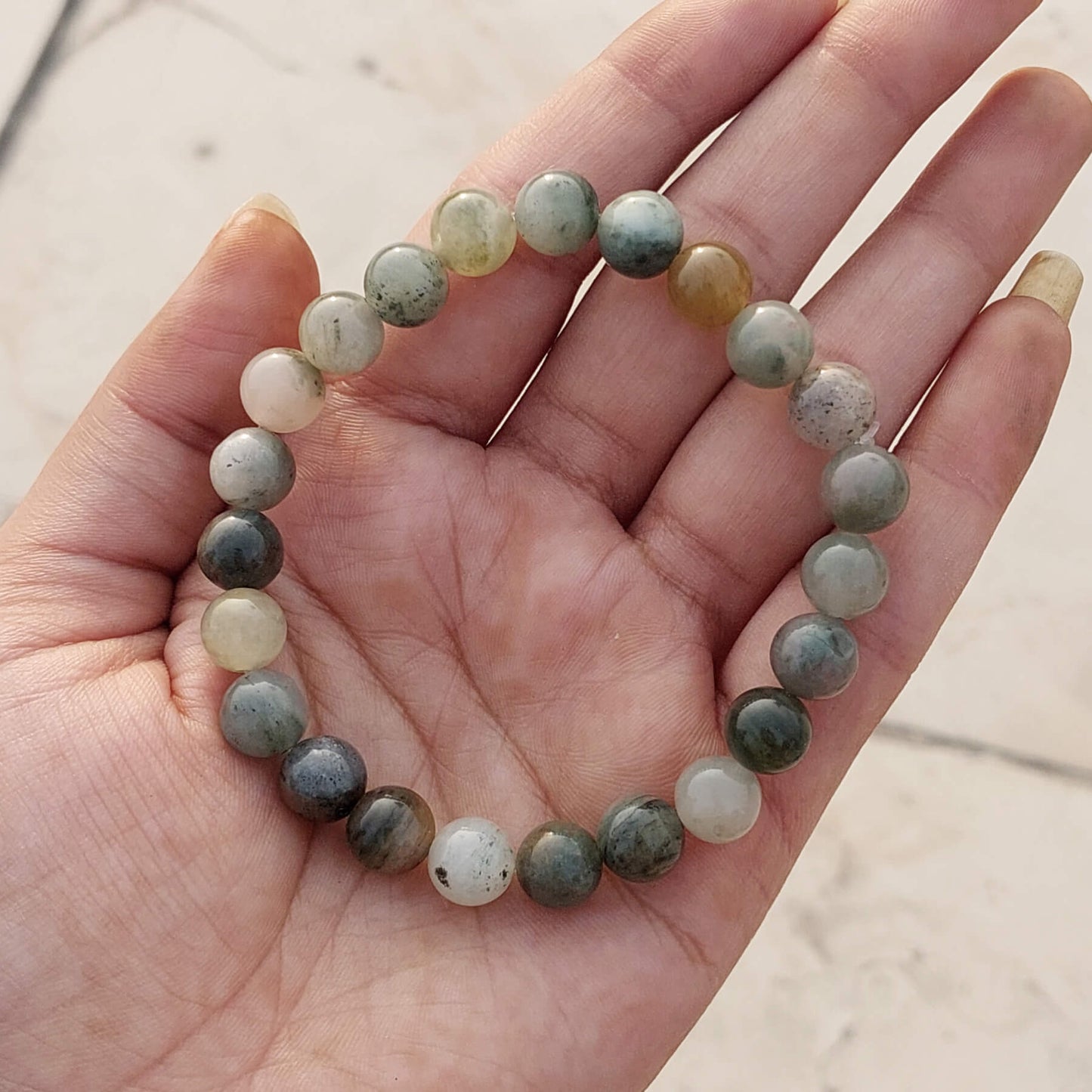 Certified Green Brown Agate 8mm Natural Stone Bracelet