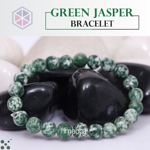 Certified Green Jasper 8mm  Natural Stone Bracelet