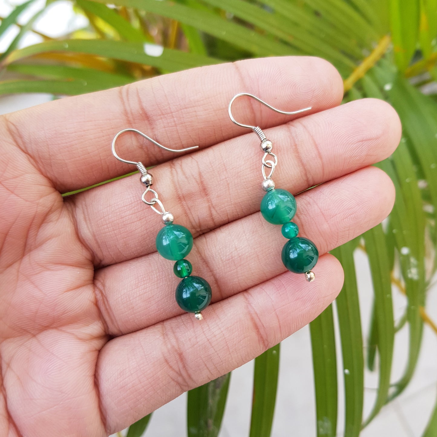 Green Agate Earring