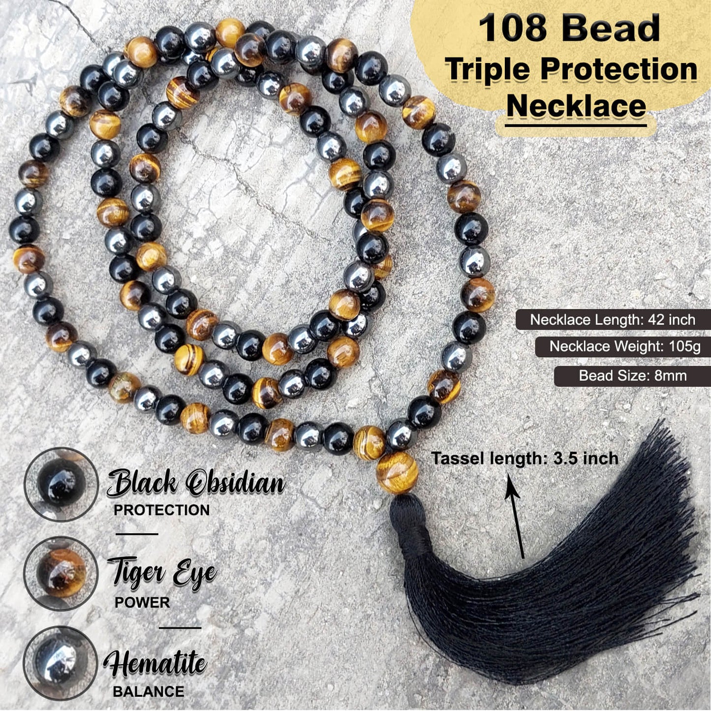 108 Beads Triple Protection Mala