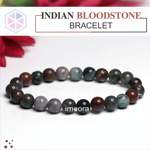 Certified Indian Blood 8mm Natural Stone Bracelet