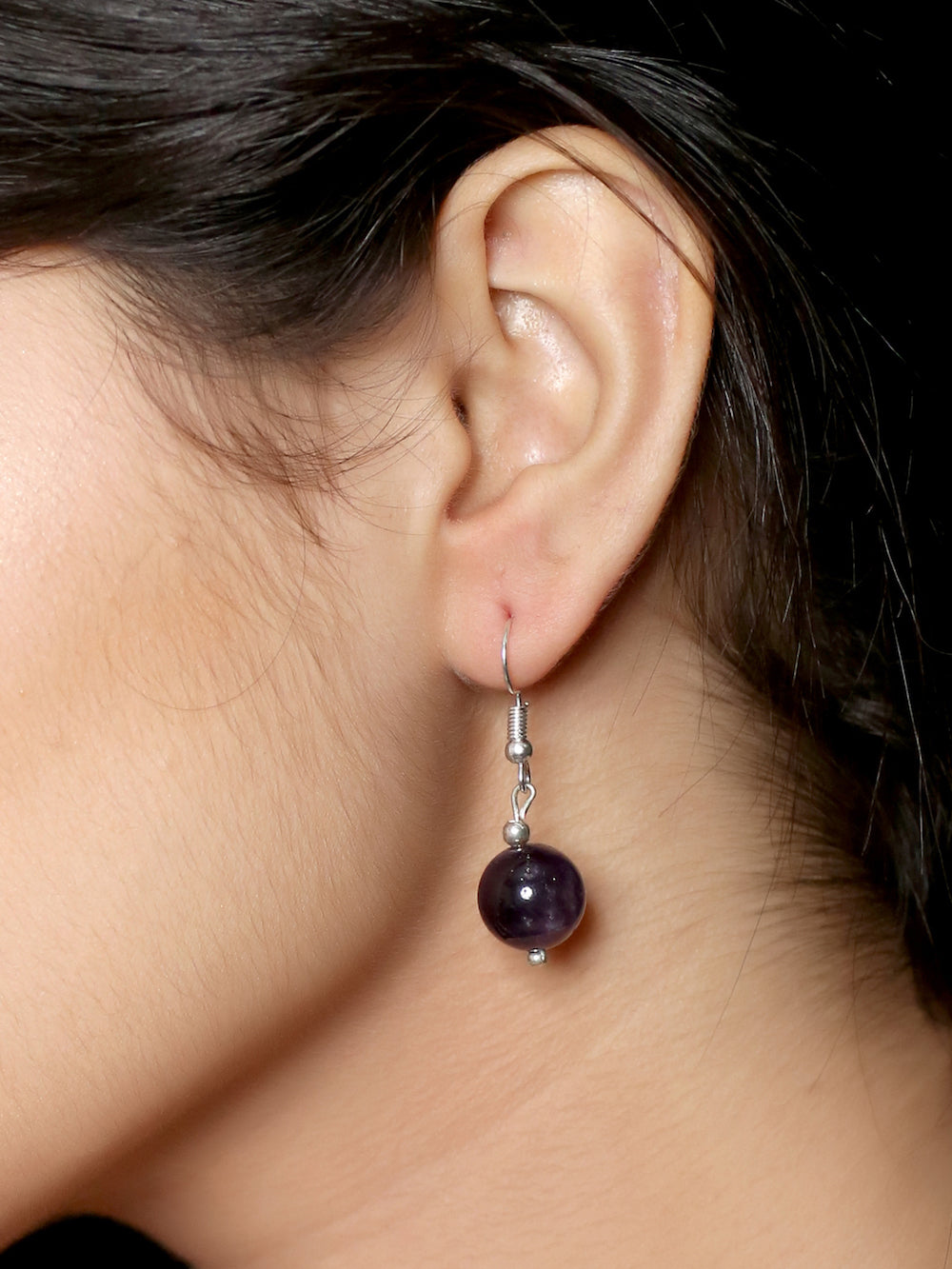 Imeora Amethyst 12mm Natural Stone Earrings