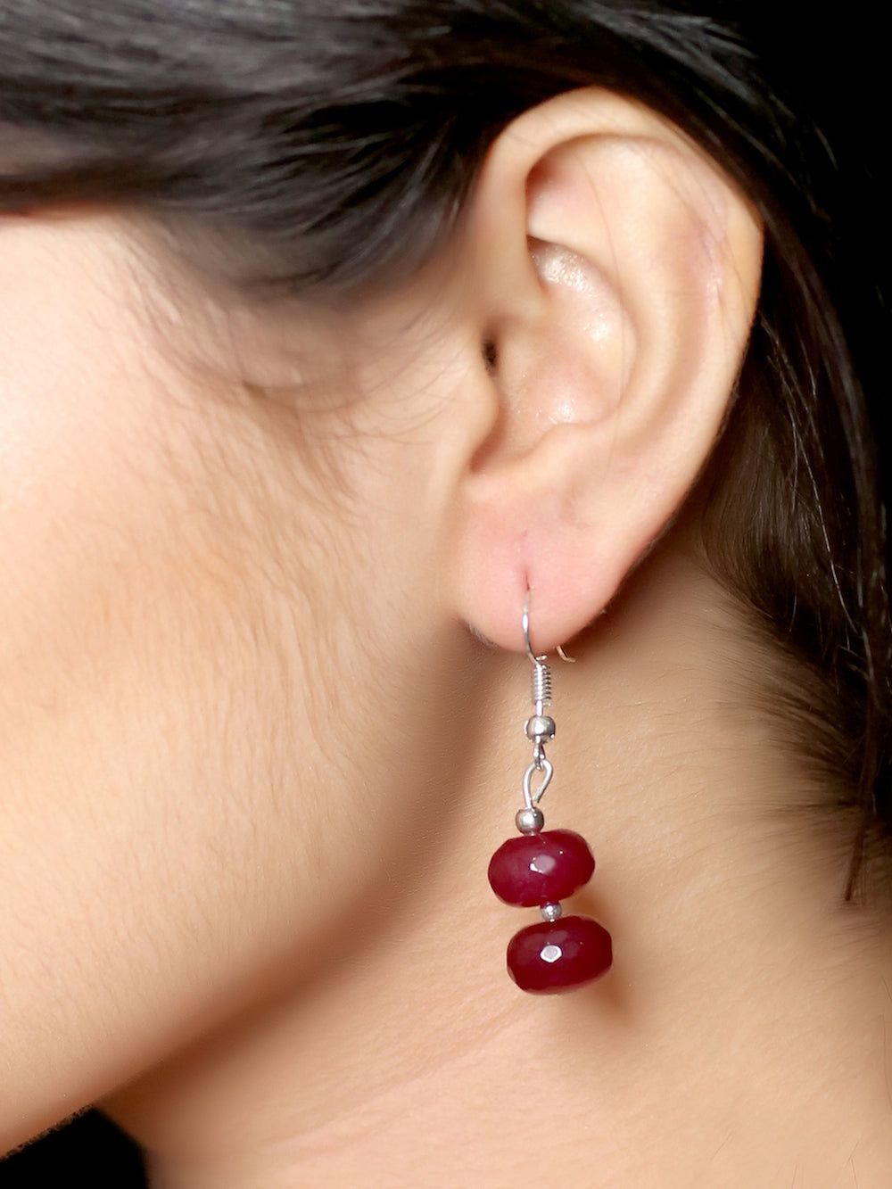 Imeora Dark Maroon Quartz Earrings