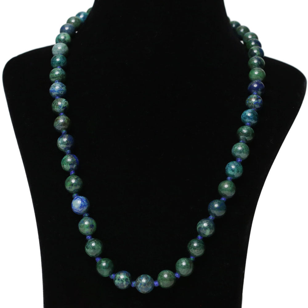 Imeora Hand Knotted Azurite 10mm Natural Stone Necklace