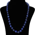 Imeora Hand Knotted Lapis 10mm Natural Stone Necklace