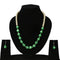 White Pearl Necklace With Green Monalisa 