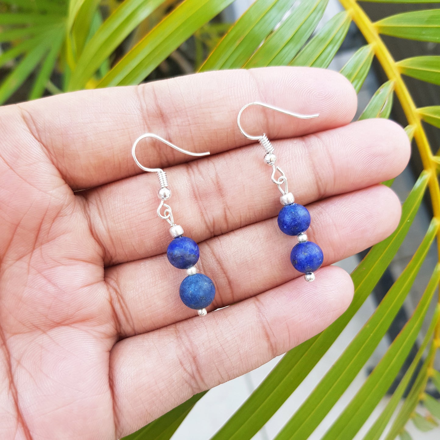 Imeora Lapis Matte Finish 8mm Natural Stone Earrings