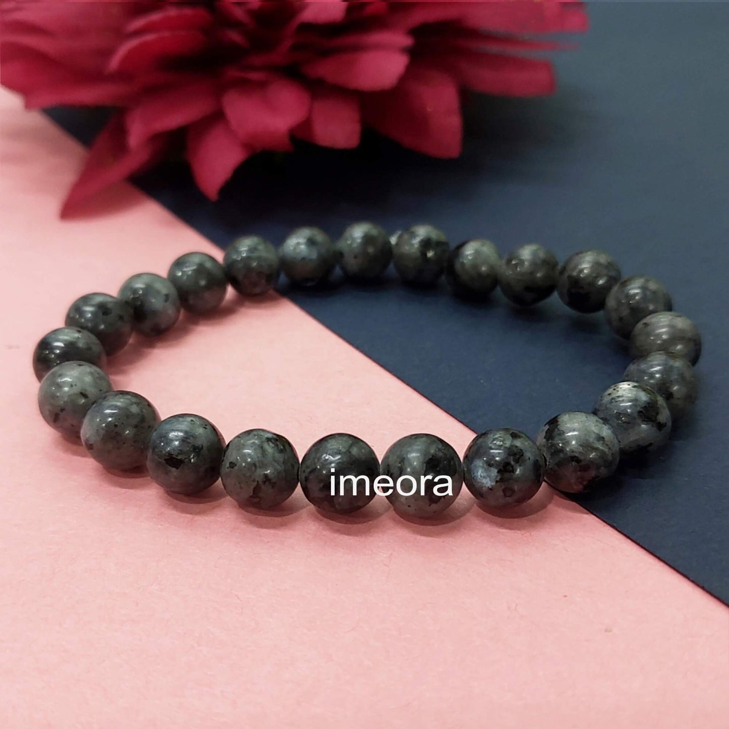 Certified Larvikite 8mm Natural Stone Bracelet