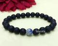Certified Lava Natural Stone 8mm Bracelet With Sodalite