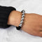 Silver Shell Pearls 10mm Bracelet With 8mm Black Beads