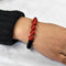 Red Shell Pearls 10mm Bracelet With 8mm Black Beads