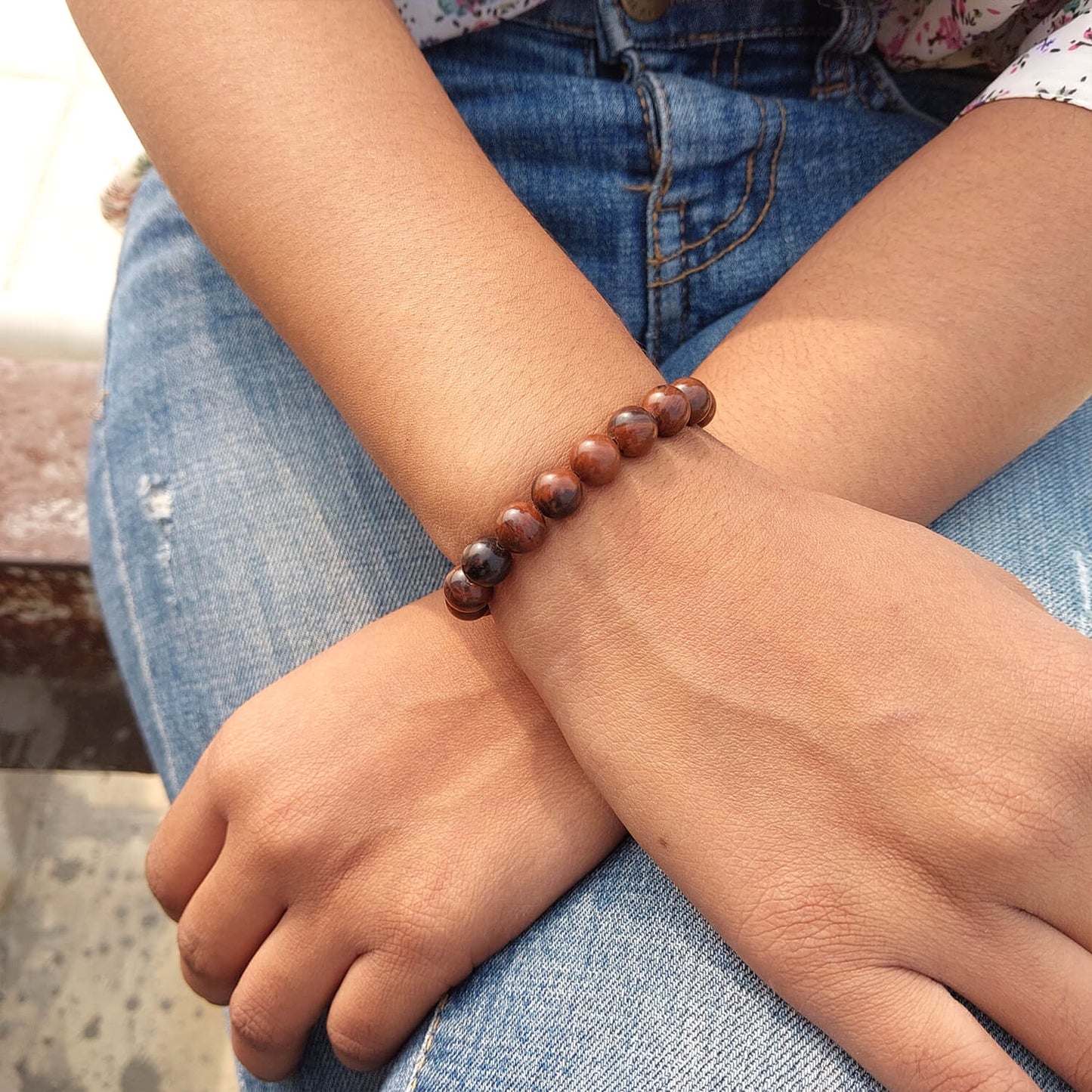 Certified Mahogany Obsidian 8mm Natural Stone Bracelet