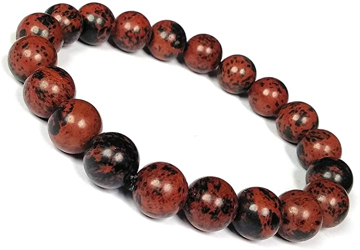 Certified Mahogany Obsidian 8mm Natural Stone Bracelet